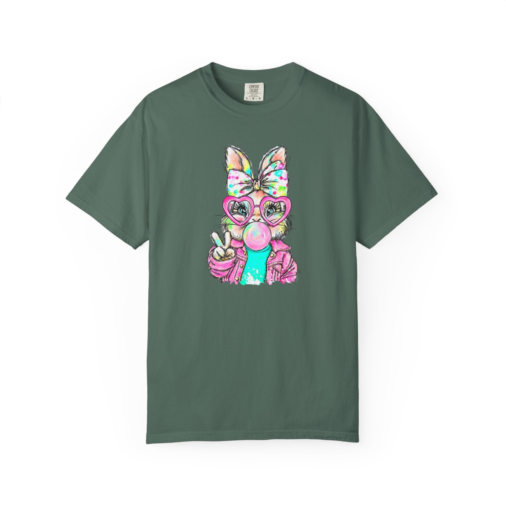 Cute Bunny Peace Sign T-Shirt — Bunny Blowing Bubble Graphic Tee
