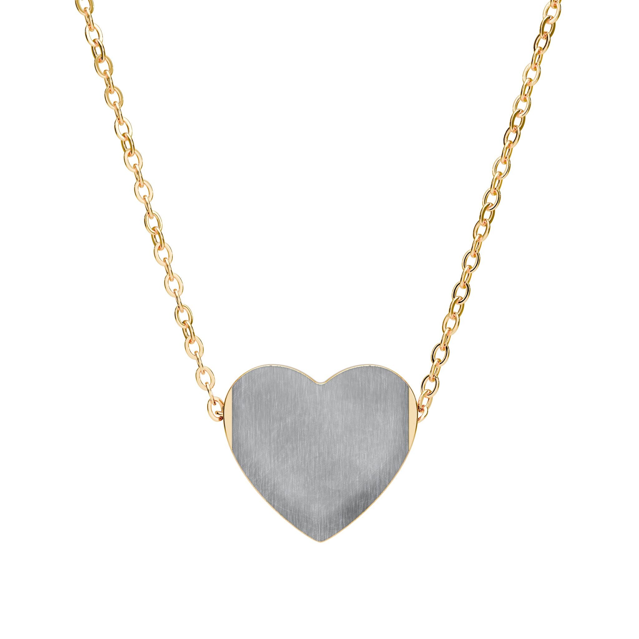 Engravable Heart Necklace — Personalized Sterling & Rose Gold Pendant