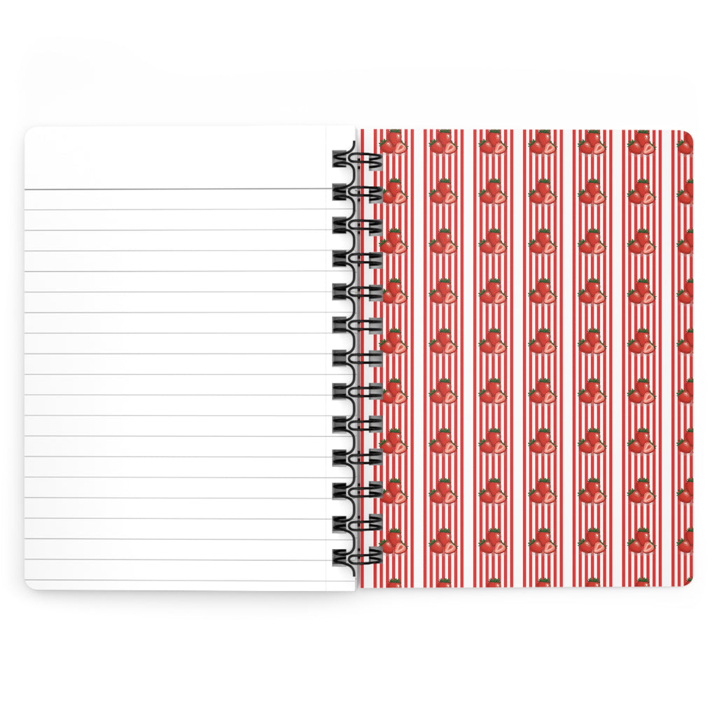 Strawberry Bunny Spiral Notebook — Cute Red Patterned Journal for Notes & Gifts