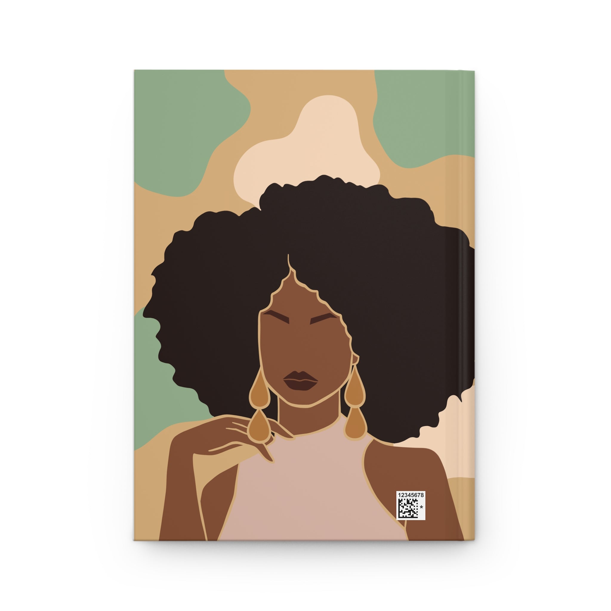 Afro Chic Pattern Hardcover Journal — Empowered Black Woman Floral Illustration Notebook