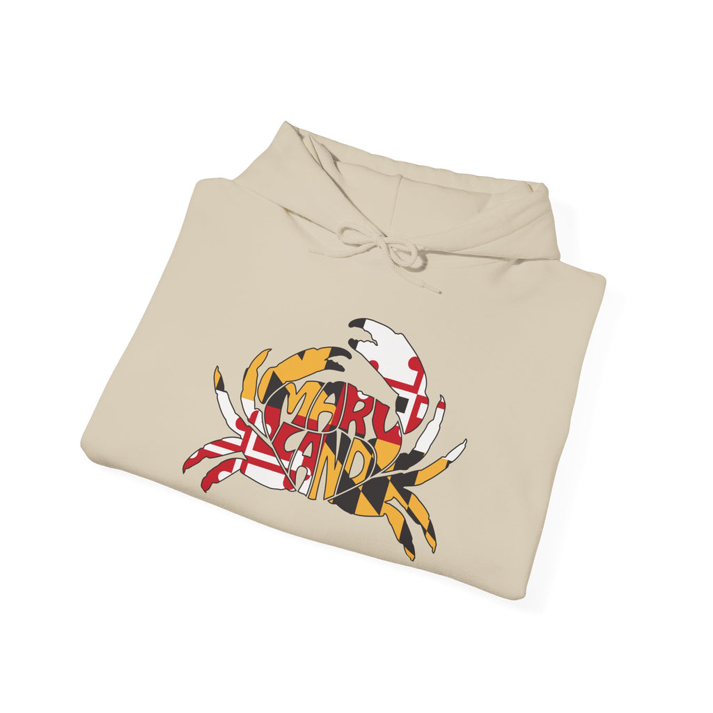 Crab Maryland Flag Hoodie — "Maryland Kind" Coastal Crab Graphic Hoodie