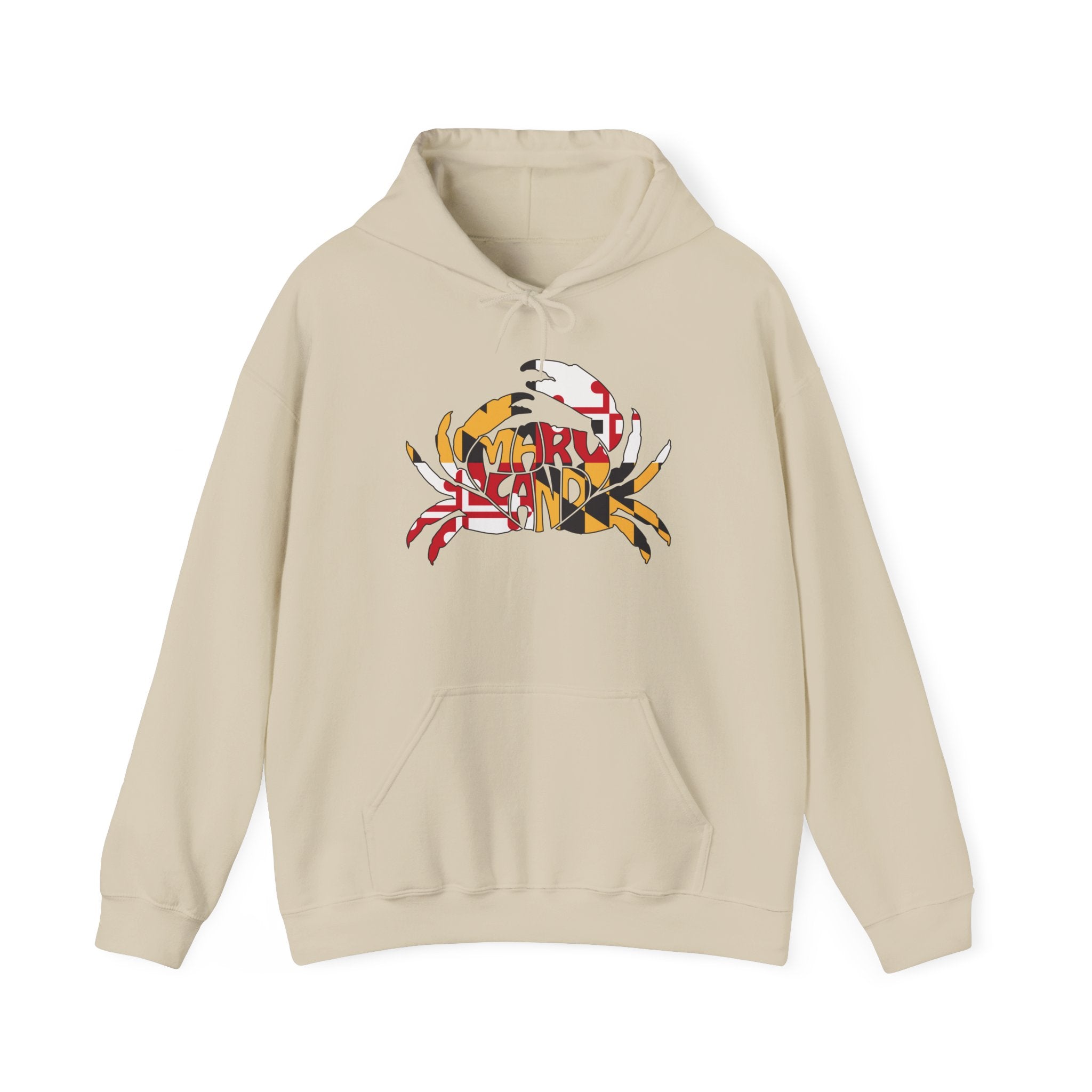 Crab Maryland Flag Hoodie — "Maryland Kind" Coastal Crab Graphic Hoodie