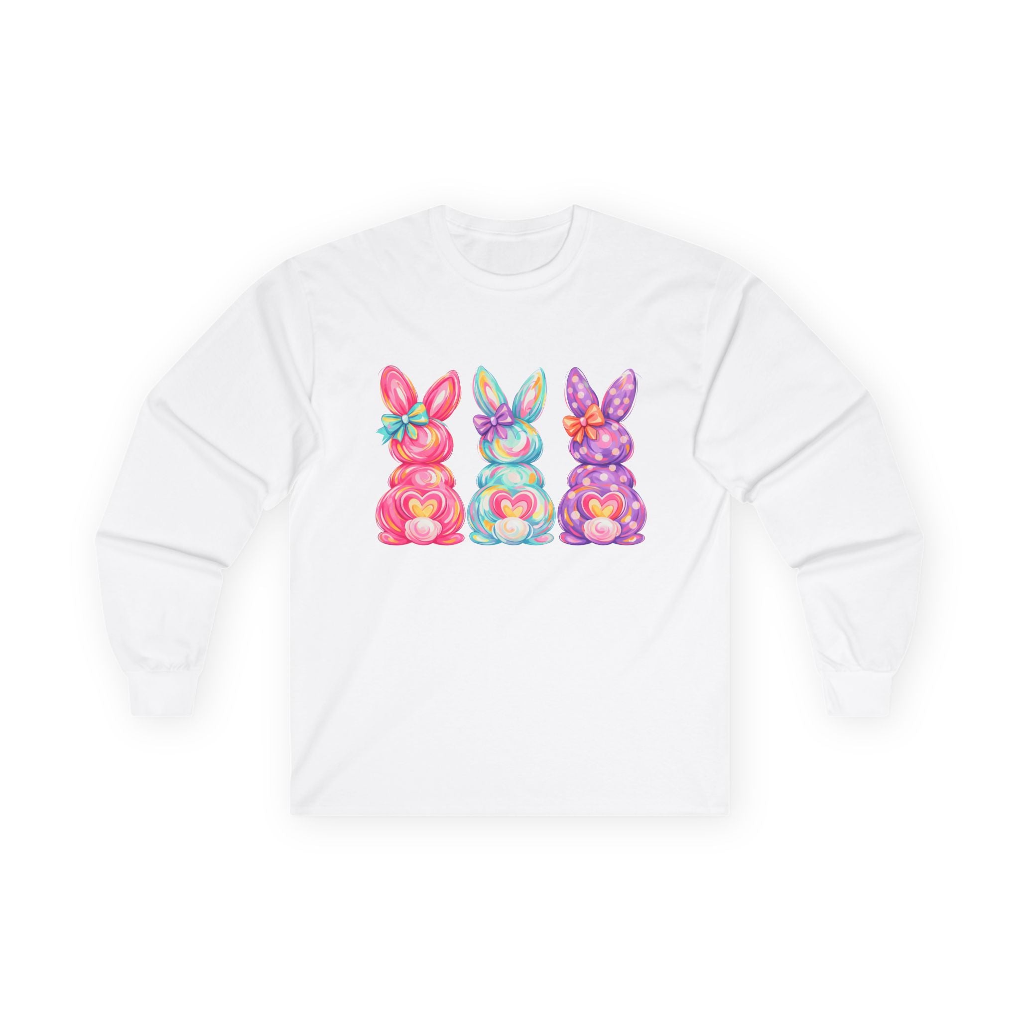 Easter Pastel Trio Bunny Long Sleeve Tee