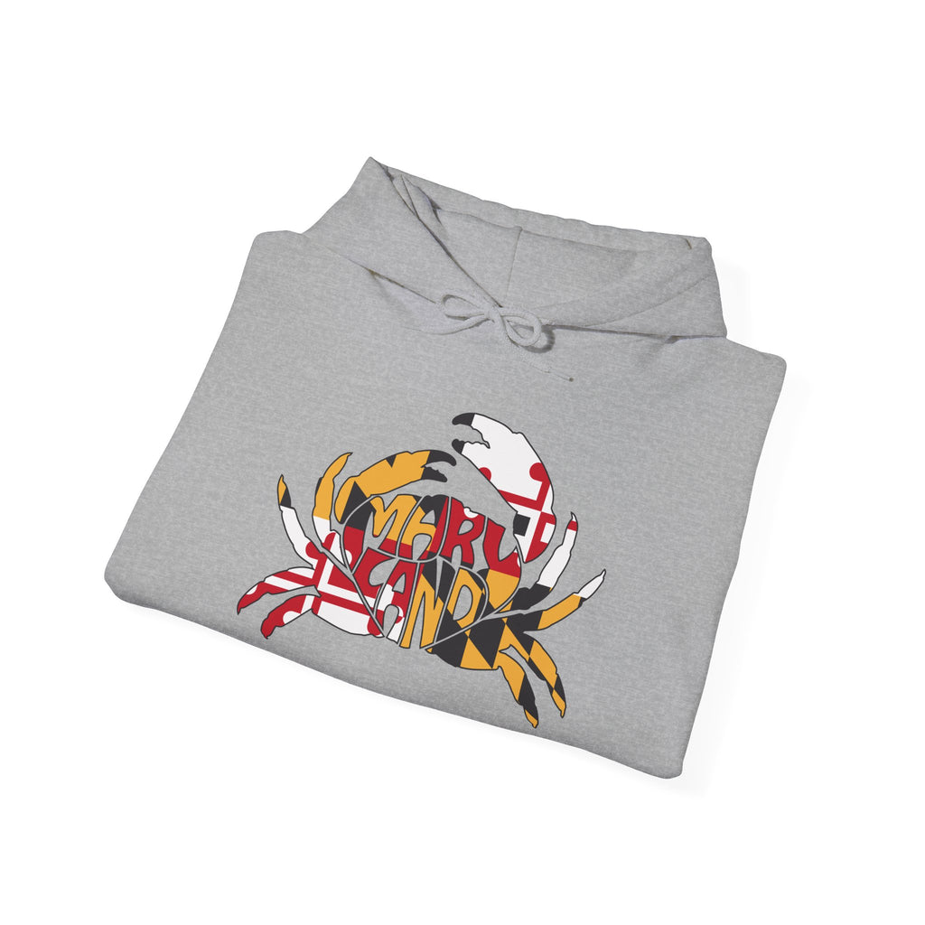 Crab Maryland Flag Hoodie — "Maryland Kind" Coastal Crab Graphic Hoodie