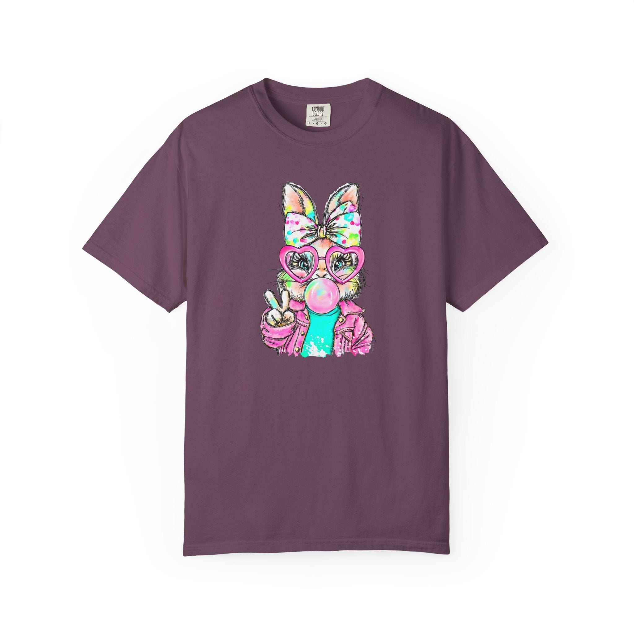 Cute Bunny Peace Sign T-Shirt — Bunny Blowing Bubble Graphic Tee